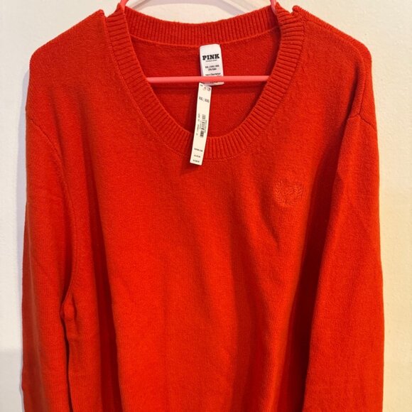 Victoria secret PINK burnt orange pullover sweater size XXL NWT - Picture 1 of 4